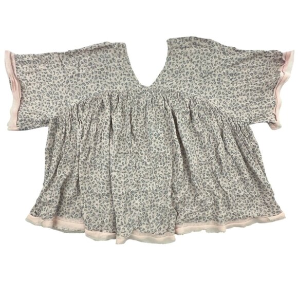 White Birch Leopard Print Babydoll Blouse - Picture 3 of 9